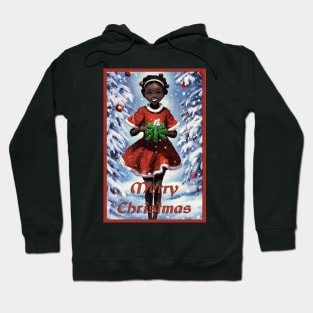 White christmas kawaii black girl anime Hoodie